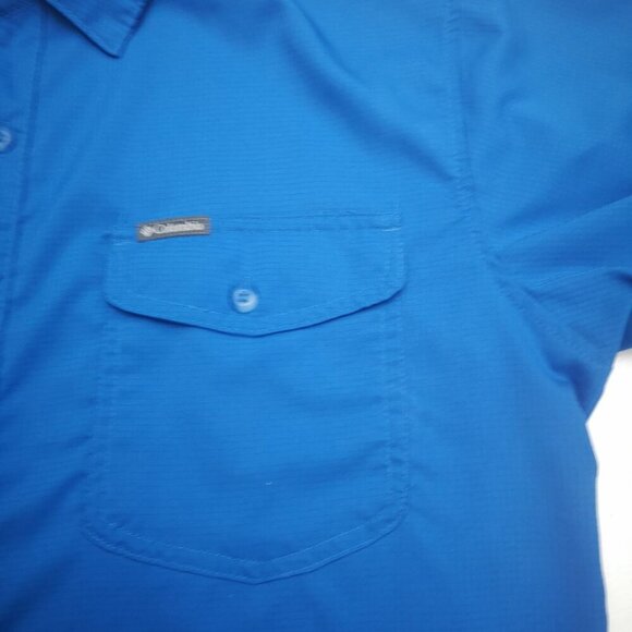 Columbia Omni-Wick Men's Size XL Royal Blue Button Front Shirt - Picture 4 of 11